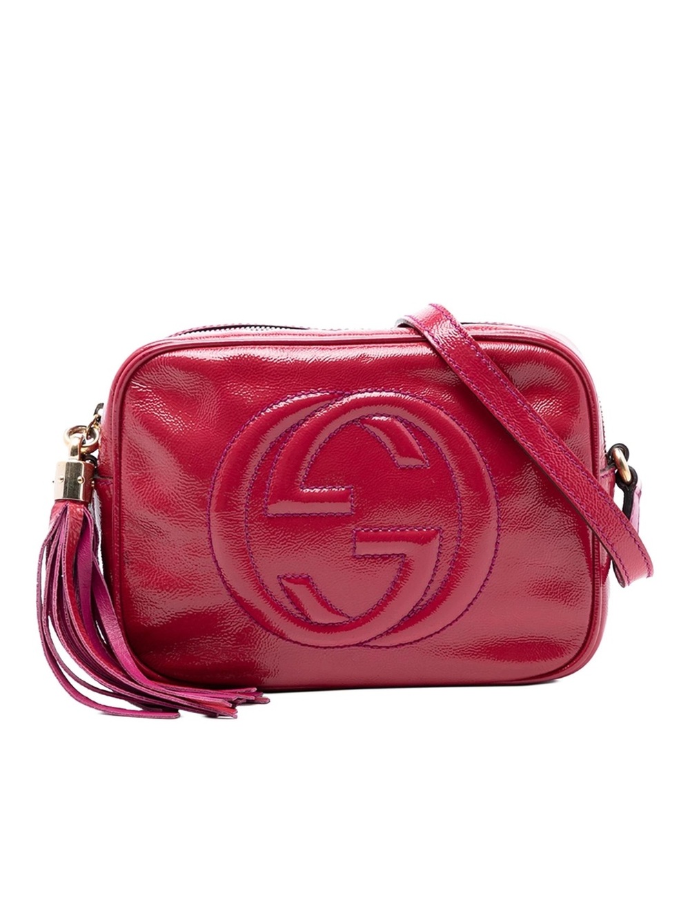 Gucci Hot Pink Soho Patent Leather Disco Crossbody Bag
